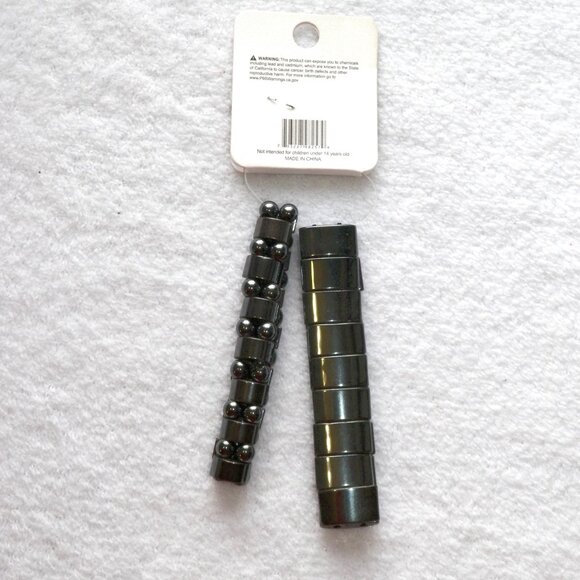 2PC Magnetic Hematite Beaded Stretch Bracelet Set - Picture 5 of 5